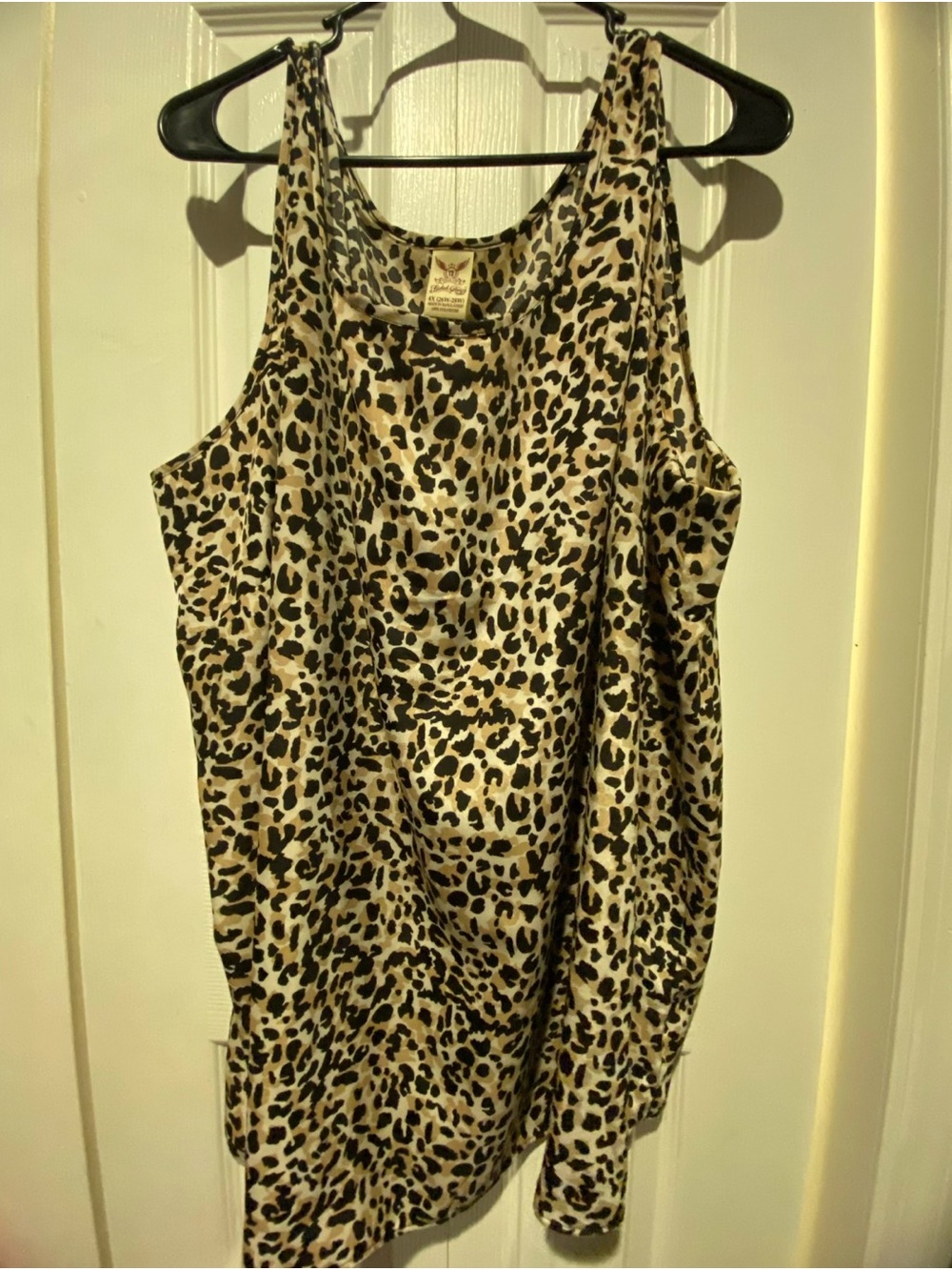Faded Glory Beige & Black Leopard Print Tank Top